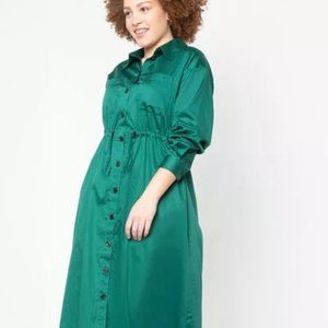 Green Utility Midaxi Dress